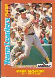 1988 Fleer Team Leaders Baseball Cards 021      Mark McGwire